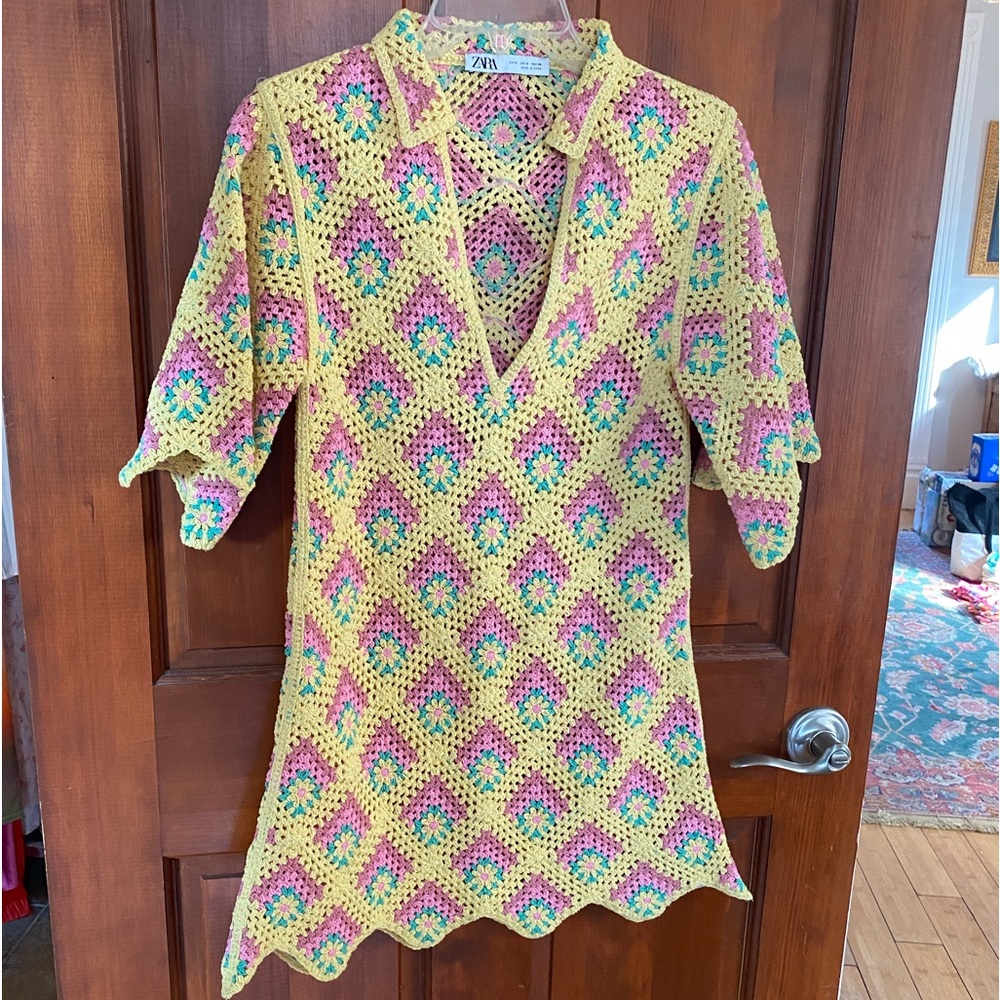 Colorful crochet dress